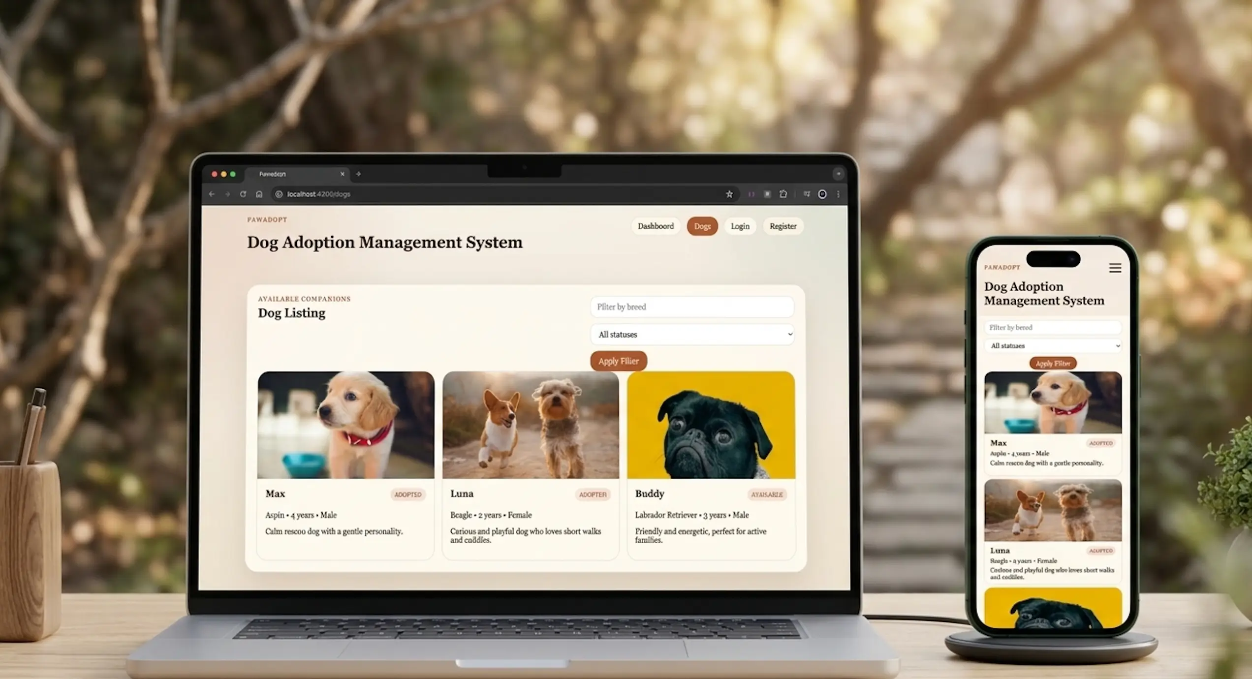 PawAdopt Dog Listing