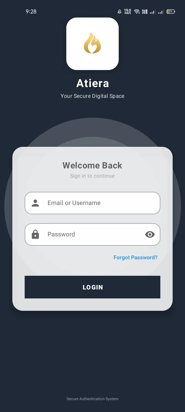 HR3 Login Screen